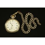 A silver pocket watch, with import mark for Chester 1913, the face marked "Simmonds, Cheltenham",