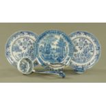 A collection of 19th century blue and white wares,