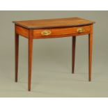 A 19th century inlaid mahogany bowfronted side table,