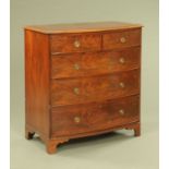 A 19th century mahogany bow fronted chest of drawers,