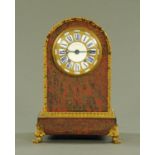 A 19th century French boulle marquetry mantle clock, the dial marked "Brocot & Delettrez",