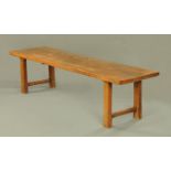 An antique oak refectory table,