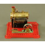 A Mamod stationary steam engine.