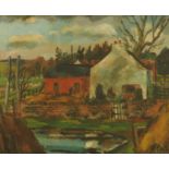 Rowland Suddaby (1912-1973) oil painting on canvas "Gillots Farm Yorkshire 1936".