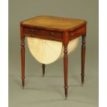 A Regency/William IV rosewood worktable, with tooled leather writing surface,