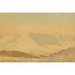 Len Roope, watercolour "Vale of Lorton Winter". 25 cm x 35 cm, framed, signed.