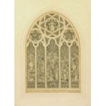 Heaton Butler and Bayne, a pen and ink drawing "East Window Dowton Church Salisbury erected 1868".