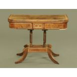 A Regency rosewood turnover top games table,