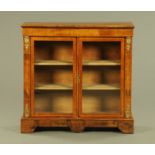 A Victorian walnut vitrine,