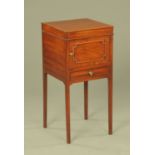 A 19th century mahogany bedside cabinet,