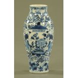 A 19th century Chinese vase, blue and white decorated with figures, four character mark to base.