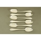 A Set of six Irish silver dessert spoons 1883 Dublin, maker probably John Smyth,