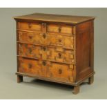 An antique oak chest of drawers,