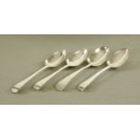 A pair of George III silver serving spoons, London 1798, maker Samuel Godbehere and Edward Wigan,