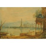 G Cooper (fl. 1792-1830), a watercolour "Genoa". 19.