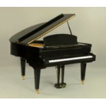 A Challen of London overstrung boudoir grand piano, with iron frame,