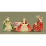 Three Royal Doulton figurines, "Belle O the Ball" HN1997,