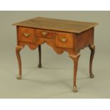 A George III oak lowboy,