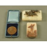 A Victorian sporting medal, uninscribed, cased, diameter 50 mm,