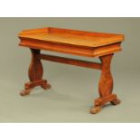 A Victorian mahogany dressing table, with three quarter gallery, two frieze drawers,