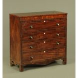 A 19th century mahogany Lancashire chest of one deep and three further graduated drawers with