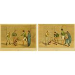After Henry Alken, 2 cockfighting prints, 1820. Each image 20 cm x 30 cm.