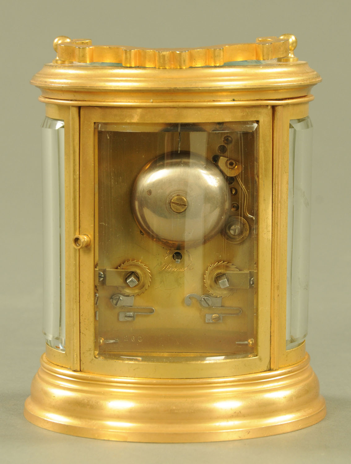 An Edwardian oval brass carriage clock, - Image 3 of 5