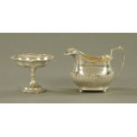 A George III silver cream jug, London 1808 maker Duncan Urquhart and Naphtali Hart, 186 grams,
