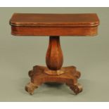 A William IV mahogany turnover top tea table.