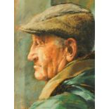 Keith Bowen, oil on board "Shepherd Head Study Four". 49 cm x 37 cm, framed, signed.