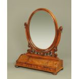 A large Victorian toilet mirror, with oval frame,