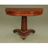 A Regency/William IV mahogany turnover top tea table,