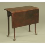 A small George III mahogany breakfast table, with single drop flap,