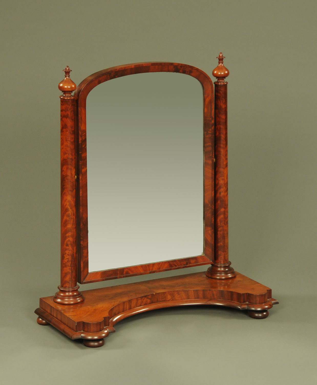 A large Victorian mahogany dressing table mirror,