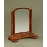 A large Victorian mahogany dressing table mirror,