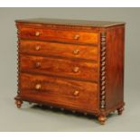 A 19th century mahogany chest of drawers,