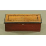 A 19th century Swiss musical box, with 14 cm comb playing ten airs. Case width 46 cm.
