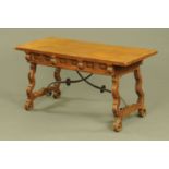 A Continental oak table,