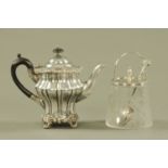 A Victorian bachelor's silver plated coffee pot,