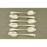 A set of six George III Irish bright cut silver tablespoons by John Pittar Dublin 1808. Length 24.