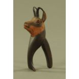 A 19th century Treen Black Forest type nutcracker in the form of a Chamois. Length 18 cm.