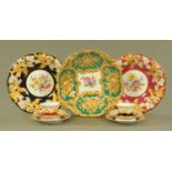 A group of late 19th century gilded and enamelled Meissen porcelain,