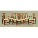 A set of eight Hepplewhite style dining chairs, circa 1930,