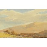 Len Roope, watercolour, "Skiddaw, Evening". 16 cm x 25 cm.