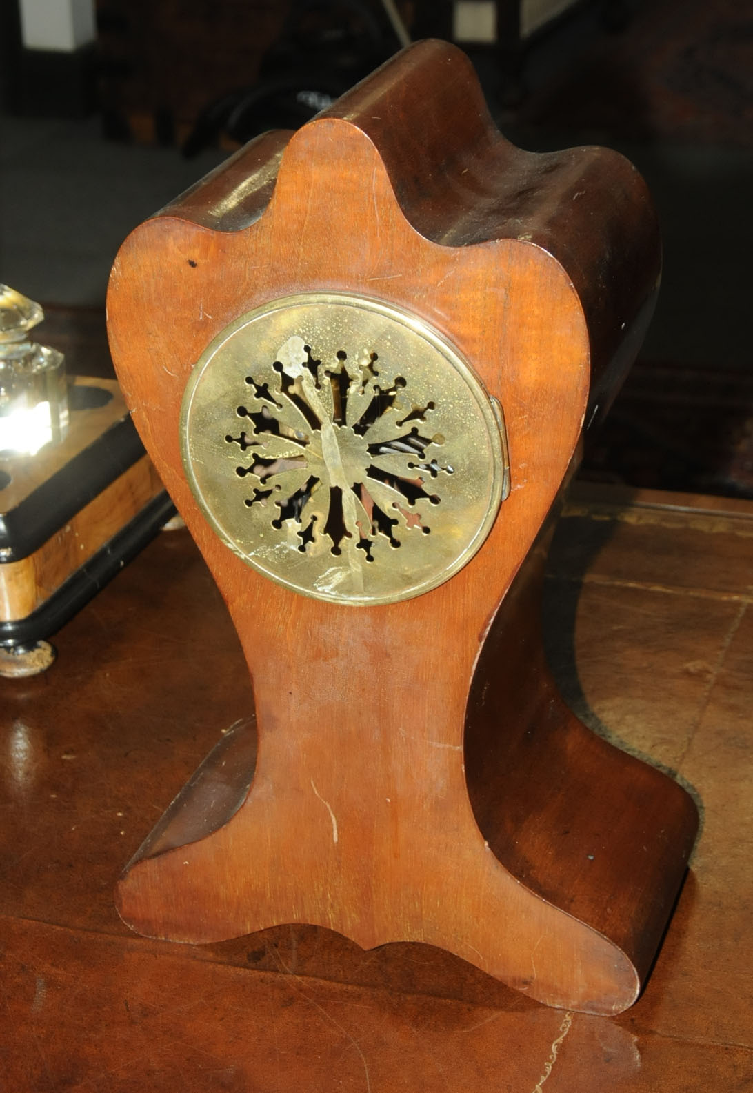 An Edwardian Art Nouveau inspired shaped mantle clock, - Image 4 of 8