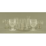 A collection of 19th century glassware, comprising pair of goblet shaped vases,