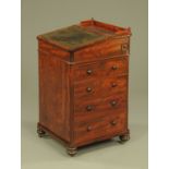 A small Victorian mahogany Davenport desk, labelled T & G Seddon & Sons - Grays Inn Road London,
