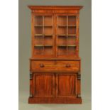 A Victorian mahogany secretaire bookcase,