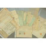 A collection of +/- 50 invoices and receipts, circa 1895-1905, Carlisle related,