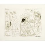 A Pablo Picasso hand signed limited edition etching, 29/50.